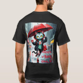 Alleen goede vibes: Cat in the Rain Graphic T-Shir T-shirt (Achterkant)