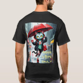 Alleen goede vibes: Cat in the Rain Graphic T-Shir T-shirt (Achterkant)