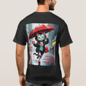 Alleen goede vibes: Cat in the Rain Graphic T-Shir T-shirt (Achterkant)