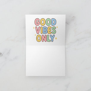 Alleen Goede Vibes Cute Pastelkleurig Ontwerp Bedankkaart