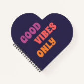 “Alleen Goede Vibes” Esthetisch Hart Notebook  Notitieboek (Voorkant)
