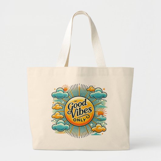 Alleen goede vibes - esthetische zonneschijn Canva Grote Tote Bag (Voorkant)