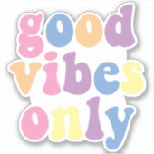 Alleen goede vibes | Groovy Retro Vinyl Sticker (Voorkant)