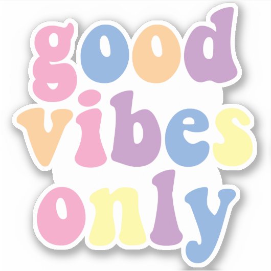Alleen goede vibes | Groovy Retro Vinyl Sticker (Voorkant)