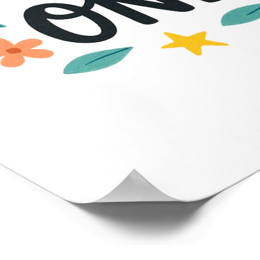 Alleen goede vibes - heldere en zonnige afdrukbare poster (Hoek)