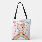 Alleen goede vibes - Kawaii Canvas tas (Achterkant)