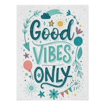 Alleen goede vibes - kleurrijke handgeschreven ins
