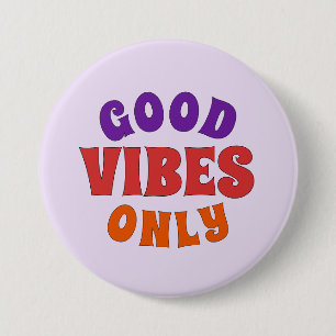Alleen Goede Vibes Knop Retro Pride Speld Ronde Button 7,6 Cm
