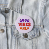 Alleen Goede Vibes Knop Retro Pride Speld Ronde Button 7,6 Cm (In situ)