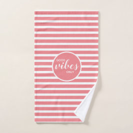 Alleen Goede Vibes Koraal & Witte Typografie Oefen Handdoek
