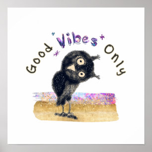 Alleen Goede Vibes met Curious Owl Poster