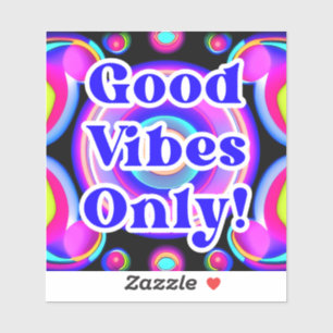 Alleen Goede Vibes! Neon Kleuren 80's / 90s AI Des Sticker