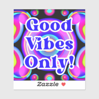 Alleen Goede Vibes! Neon Kleuren 80's / 90s AI Des Sticker