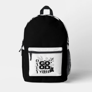 Alleen goede vibes - positieve Motivatie typografi Bedrukte Rugzak