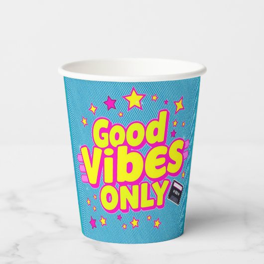 Alleen goede vibes - positieve partij papieren bek papieren bekers (Achterkant)