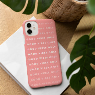 Alleen goede Vibes Quote   Koraal iPhone 16 Hoesje