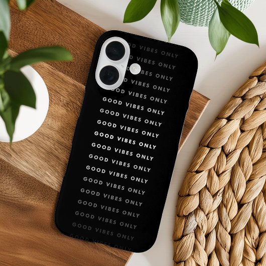 Alleen goede Vibes Quote | Zwart-wit Case-Mate iPhone Case