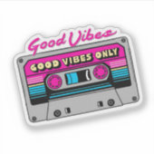 Alleen goede vibes - retro cassette sticker (Voorkant)