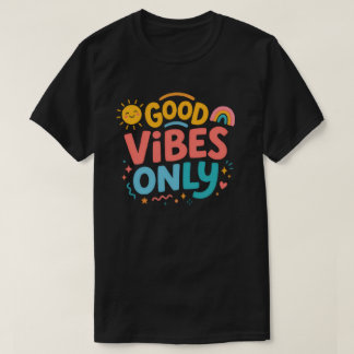 Alleen goede vibes Retro Groovy Kleurrijke t-shirt