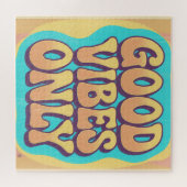 Alleen goede vibes retro groovy stijl legpuzzel (Horizontaal)