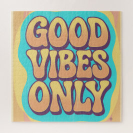 Alleen goede vibes retro groovy stijl legpuzzel