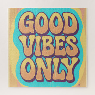 Alleen goede vibes retro groovy stijl legpuzzel