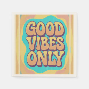 Alleen goede vibes retro groovy stijl servet
