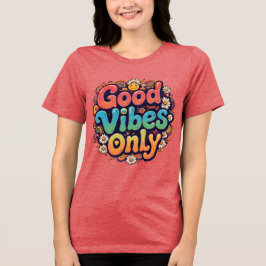 Alleen goede vibes - Retro Groovy Typography Art Tri-Blend Shirt