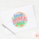 Alleen goede vibes | Retro Vintage Ronde Sticker (Envelop)