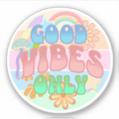 Alleen goede vibes | Retro Vintage Sticker (Voorkant)