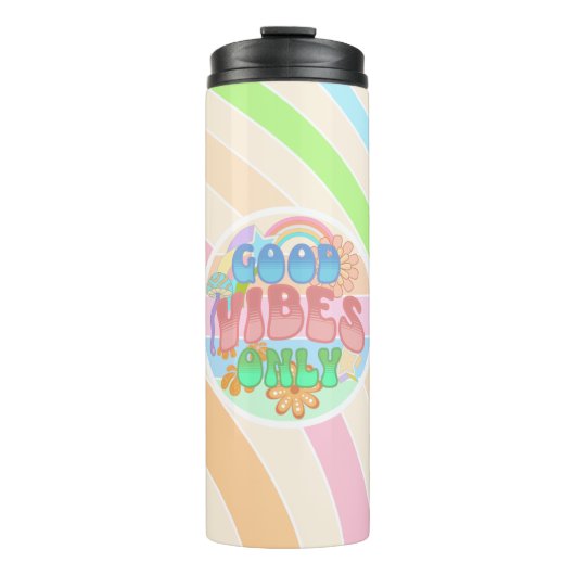 Alleen goede vibes | Retro Vintage Thermosbeker (Voorkant)