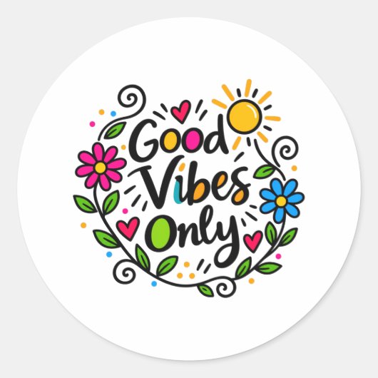 Alleen Goede Vibes Ronde Sticker (Voorkant)