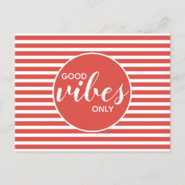 Alleen Goede Vibes Rood &  Witte Typografie Citaat Aankondigingskaart