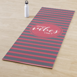 Alleen Goede Vibes Roze & Blauwe Typografie Citaat Yogamat