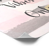 ALLEEN GOEDE VIBES - Roze Gold Quote Poster (Hoek)
