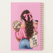 Alleen Goede Vibes Roze Meisje Spiraal Planner