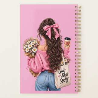 Alleen Goede Vibes Roze Meisje Spiraal Planner