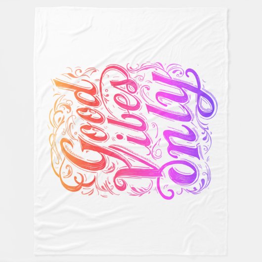 Alleen Goede Vibes Script Badge Fleece Deken (Voorkant)