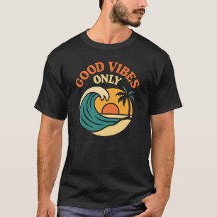 Alleen Goede Vibes Strand Zonsondergang Golf Palm T-shirt