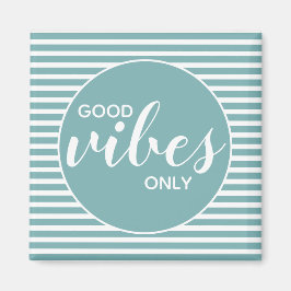 Alleen Goede Vibes Turkoois & Witte Typografie Cit Magneet