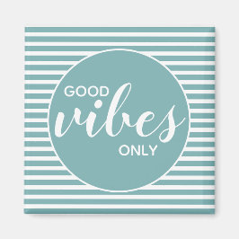 Alleen Goede Vibes Turquoise  & Witte Typografie C Magneet