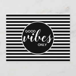 Alleen Goede Vibes Zwart Wit Citaat Briefkaart