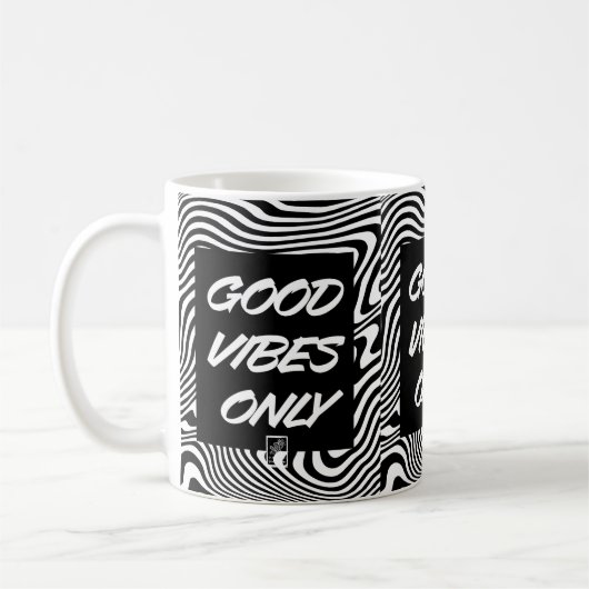 Alleen goede vibraties. Mok. Koffiemok (Links)