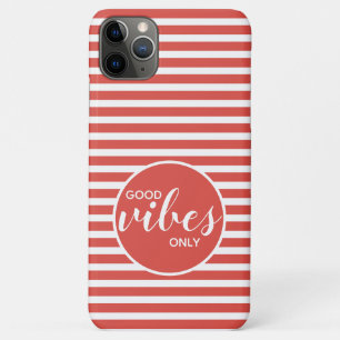 Alleen goede vibraties Motivatie Citaat Rood Witte Case-Mate iPhone Case
