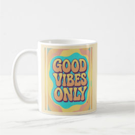 Alleen goede vibraties retro groovy stijl koffiemok
