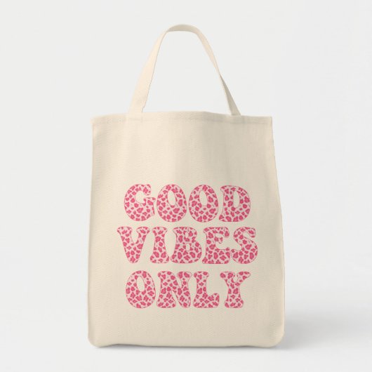 Alleen goede virussen - roze luipaard printkaarten tote bag (Voorkant)