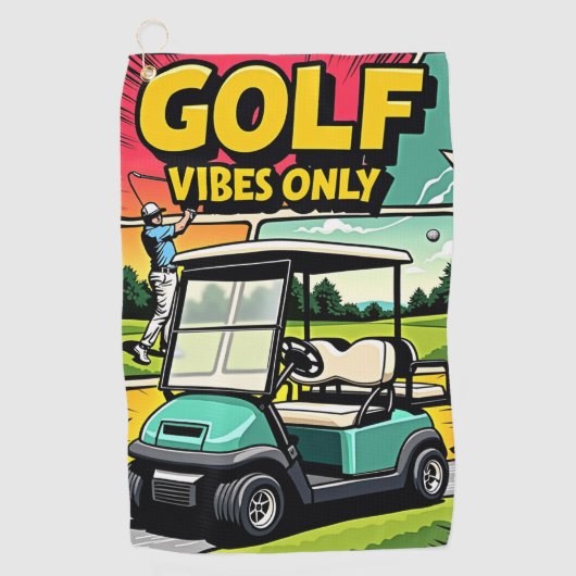 Alleen golfvibes golfhanddoek (Voorkant)