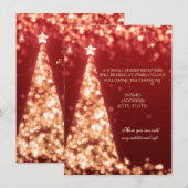 Alleen gouden en rode kerstbruiloft kaart (Voorkant / Achterkant)