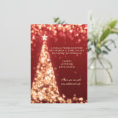 Alleen gouden en rode kerstbruiloft kaart (Staand voorkant)