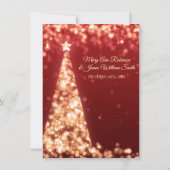 Alleen gouden en rode kerstbruiloft kaart (Achterkant)